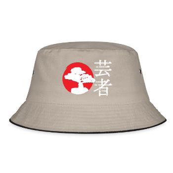japan Otaku japanisch anime asiatisch - Bucket Hat - Khaki/Schwarz - Vorne