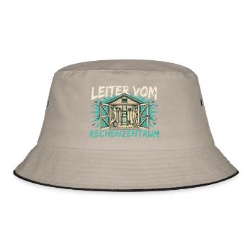 Leiter vom Rechenzentrum - Bucket Hat - Khaki/Schwarz - Vorne