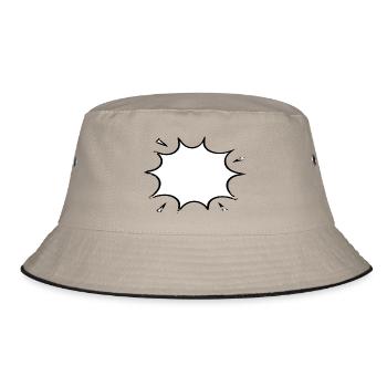 Explosionsblase Comic used look - Bucket Hat - Khaki/Schwarz - Vorne