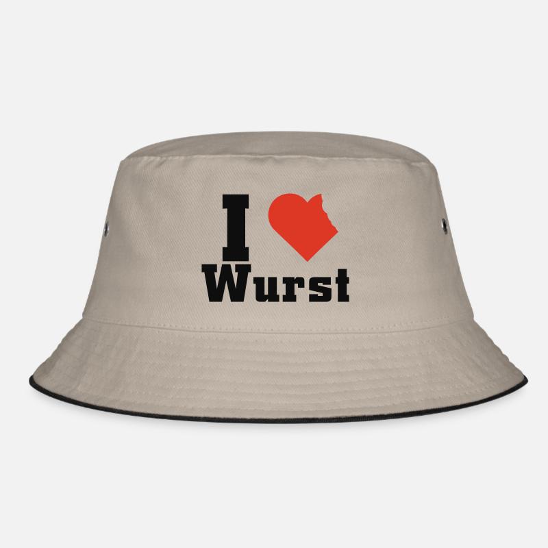 ieatwurst - Bucket Hat - Khaki/Schwarz