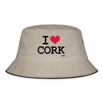 i love cork by wam - Bucket Hat - khaki/black - Front