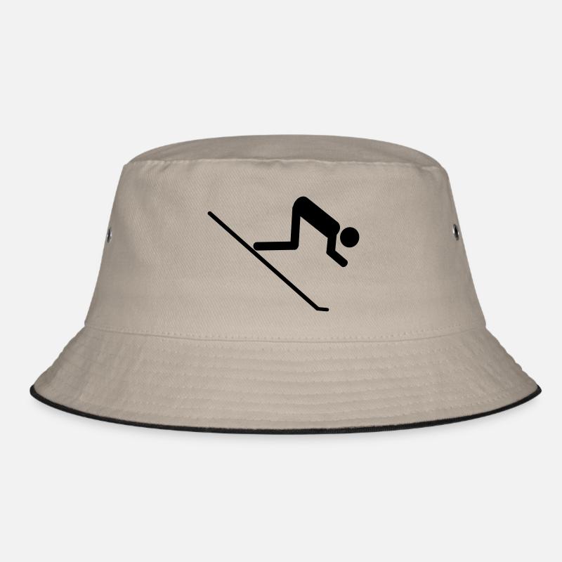 ski-run icon - Bucket Hat - khaki/black
