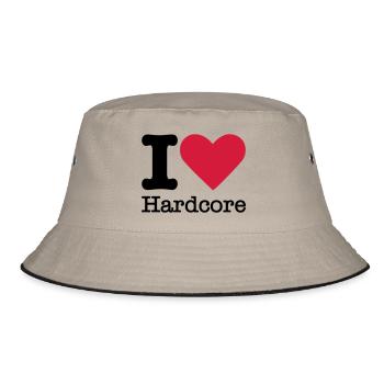 I Love Hardcore - Bucket Hat - khaki/black - Front