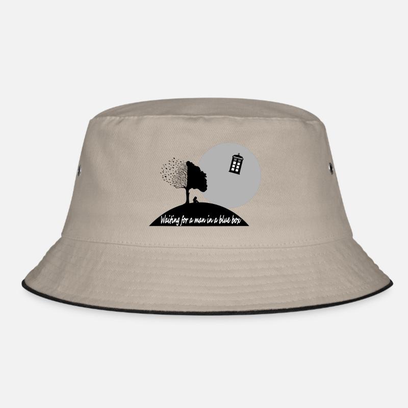 WAITING FOR A MAN IN A BLUE BOX - Bucket Hat - Khaki/Schwarz