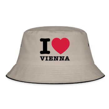 I Love Vienna 2 - Bucket Hat - Khaki/Schwarz - Vorne