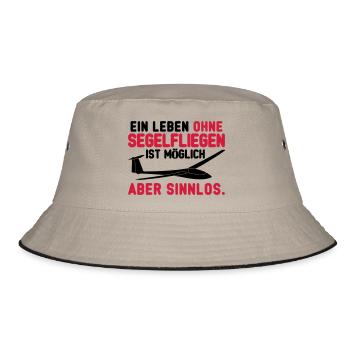Leben ohne Segelfliegen - Bucket Hat - Khaki/Schwarz - Vorne