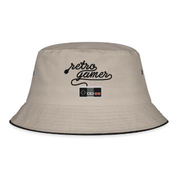 Retro Gamer NES - Bucket Hat - Khaki/Schwarz - Vorne