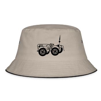 Holder ohne Schriftzug - Bucket Hat - Khaki/Schwarz - Vorne