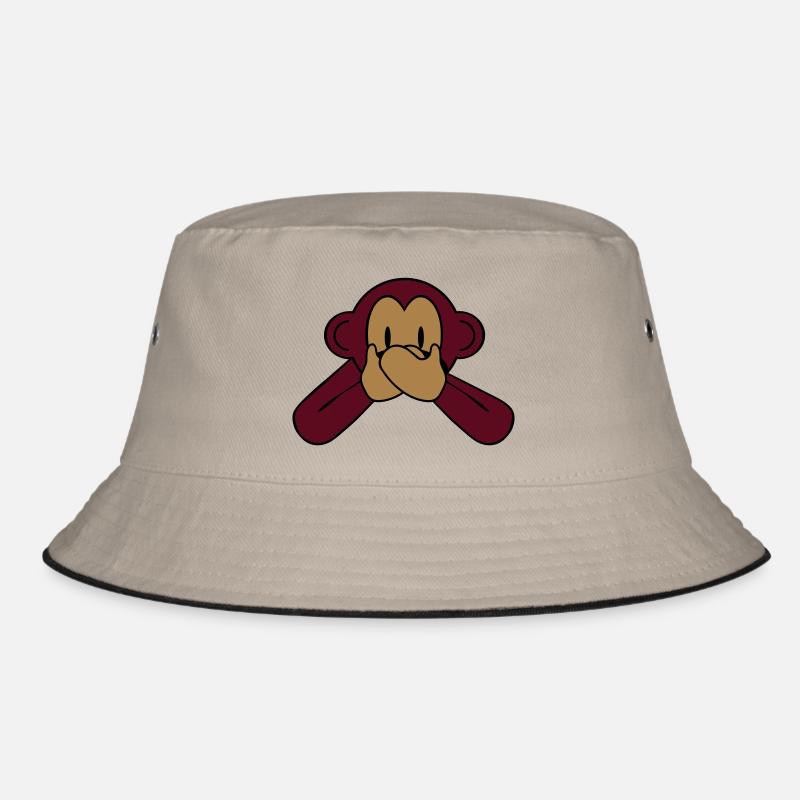 monkey_speak_2 - Bucket Hat - Khaki/Schwarz