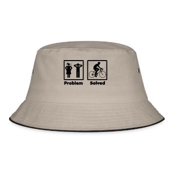 problem solved bicycle cycling bike - Bucket Hat - khaki/black - Front