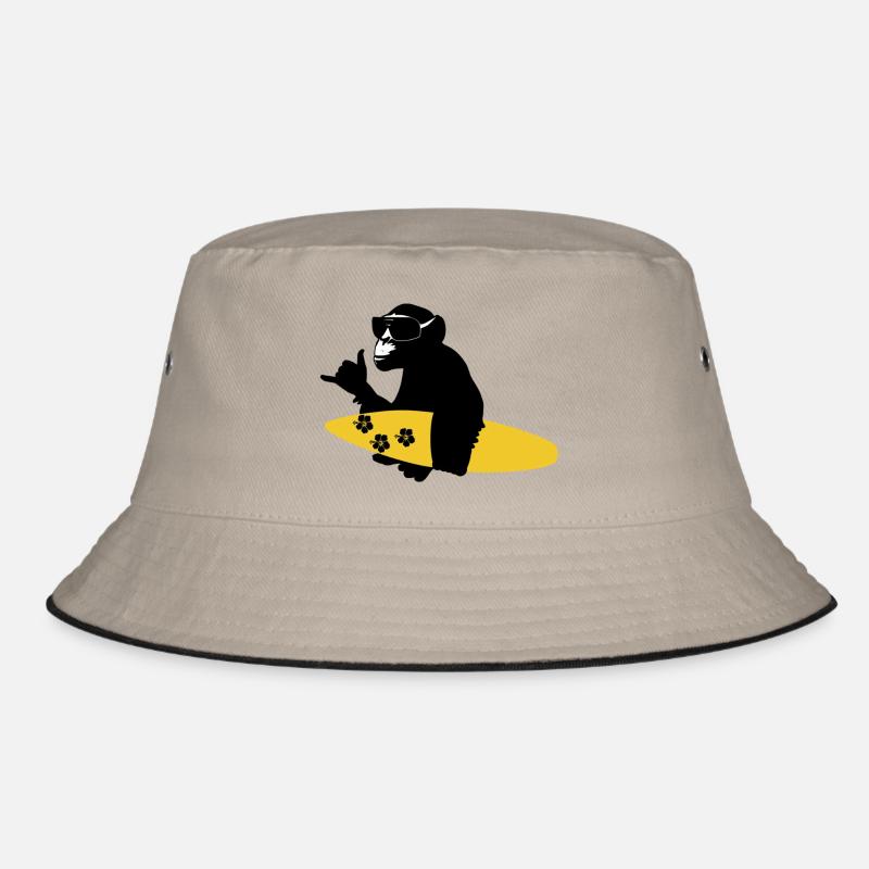 surfing monkey - Bucket Hat - Khaki/Schwarz