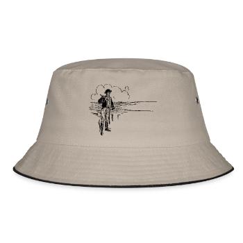 schiff boot kahn uboot segelboot segelschiff yacht - Bucket Hat - Khaki/Schwarz - Vorne