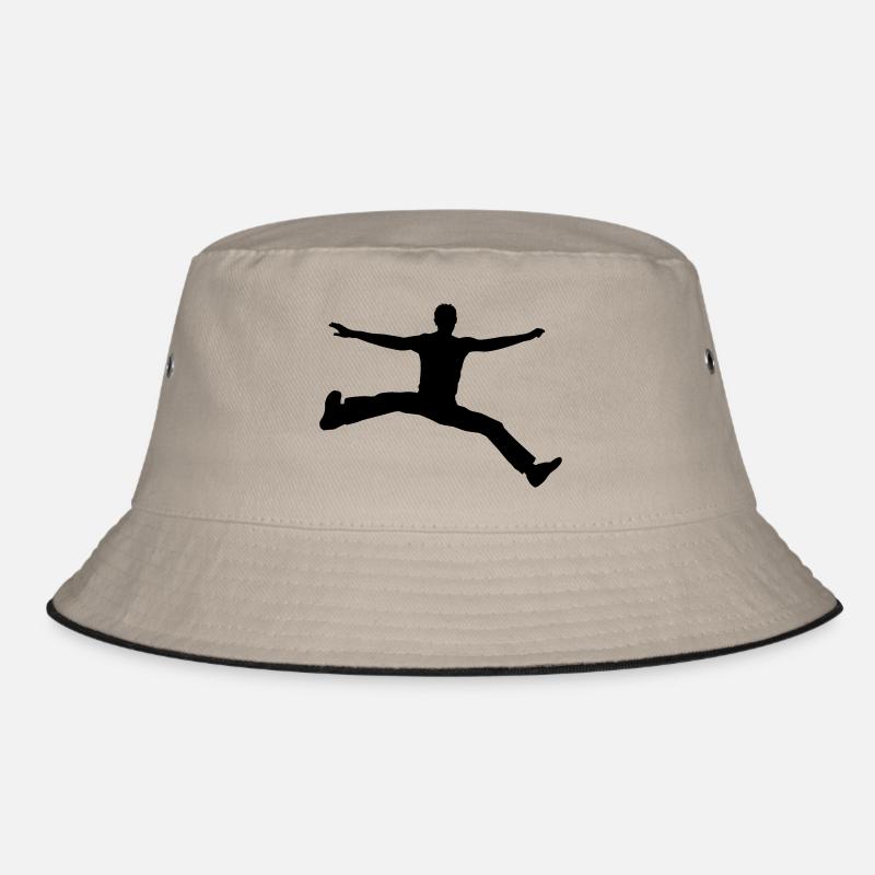 man jump - Bucket Hat - Khaki/Schwarz