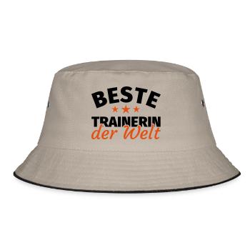 Trainerin Geschenk - Bucket Hat - Khaki/Schwarz - Vorne