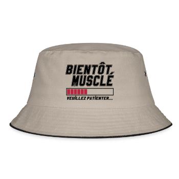 Bientôt musclé veuillez patienter,message,muscu - Bob - kaki/noir - Devant