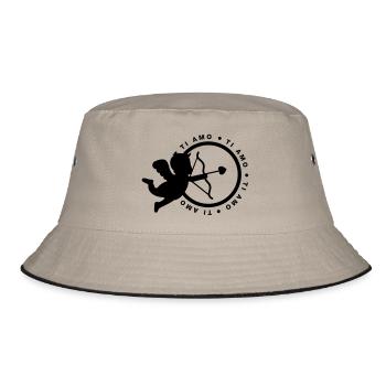 ti amo - amor - Bucket Hat - Khaki/Schwarz - Vorne