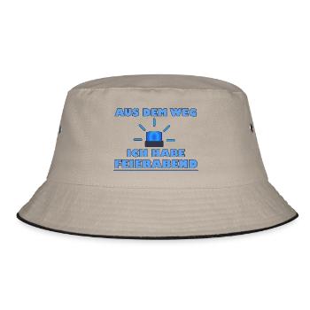 Feierabend Dienstschluss Wochenende Aus dem Weg - Bucket Hat - Khaki/Schwarz - Vorne