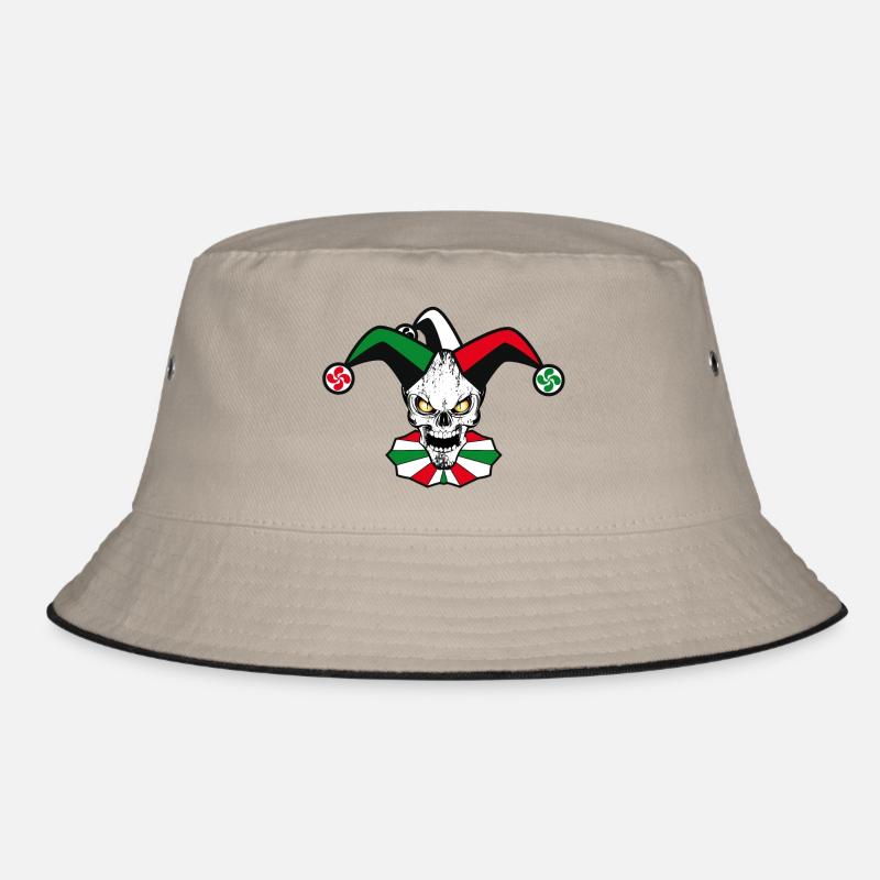 Basque skull Harlequin - Bob - kaki/noir