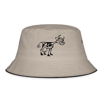 Cow - Bucket Hat - khaki/black - Front