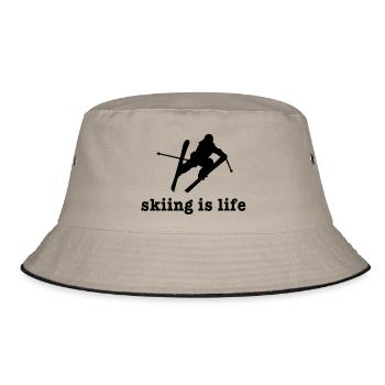 skiing is life ii - Bucket Hat - khaki/black - Front