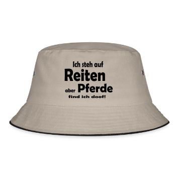 I get up riding - Bucket Hat - khaki/black - Front