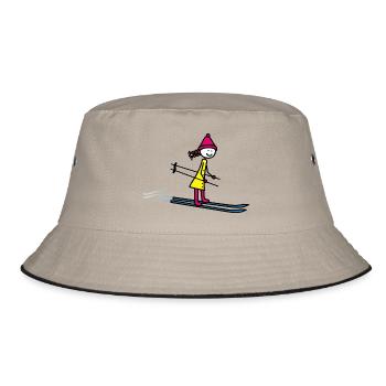 Ski girl - Bucket Hat - khaki/black - Front