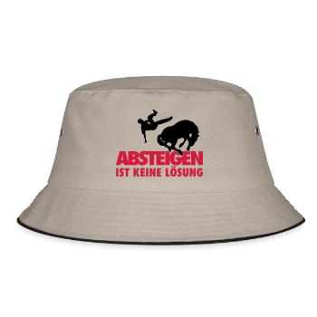 Absteigen ist auch keine Lösung - Bucket Hat - Khaki/Schwarz - Vorne