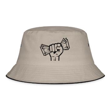 money_in_hand_lu1 - Bucket Hat - Khaki/Schwarz - Vorne