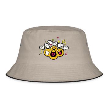 Smiley New Year Celebrating - Bucket Hat - khaki/black - Front