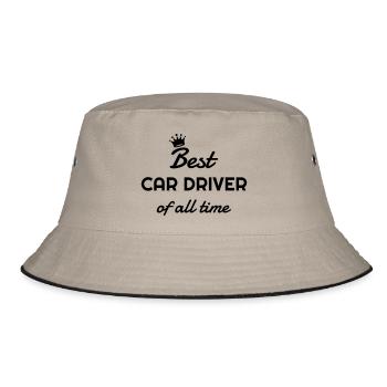 Fahrer Fahren Sport Auto Spieler - Bucket Hat - Khaki/Schwarz - Vorne