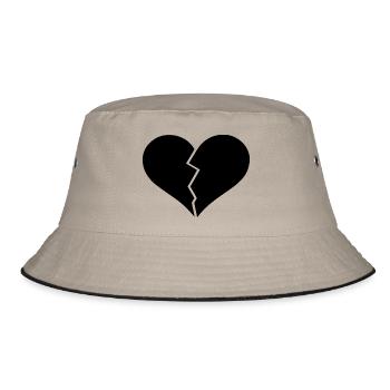 Heart broken design broken heart - Bucket Hat - khaki/black - Front