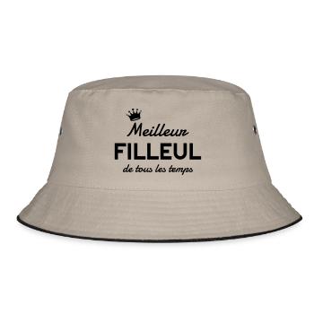 Patin / Pate / Patentochter / Patensohn - Bucket Hat - Khaki/Schwarz - Vorne