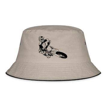Supermoto Racing - Bucket Hat - Khaki/Schwarz - Vorne