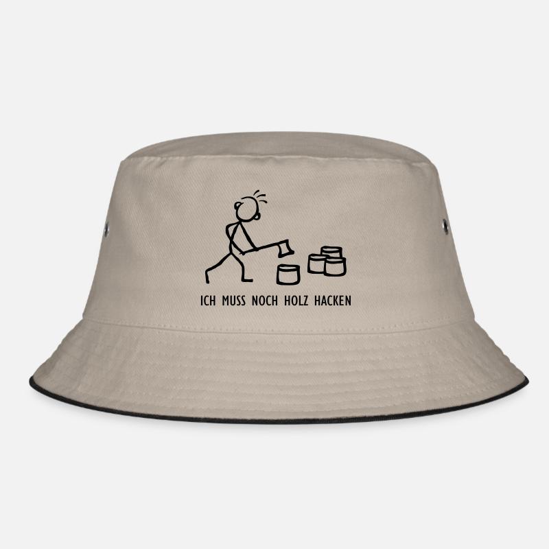 Strichmännchen Holzhacken Bucket Hat