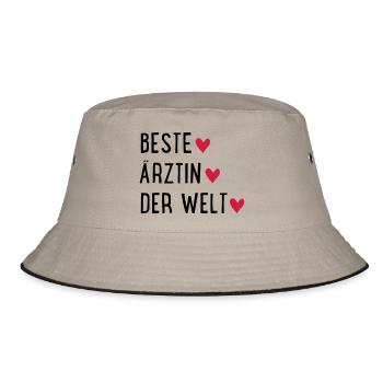 Ärztin - Bucket Hat - Khaki/Schwarz - Vorne