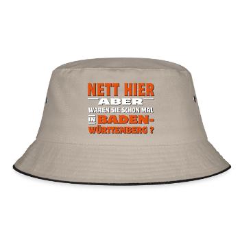 Nett hier - Aber waren Sie schon mal in Baden - Bucket Hat - Khaki/Schwarz - Vorne