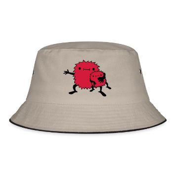 Monster Kind Familie - Bucket Hat - Khaki/Schwarz - Vorne