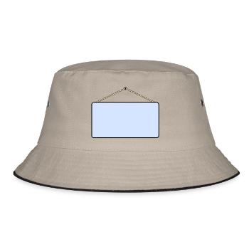 Platte mit Nagel - Bucket Hat - Khaki/Schwarz - Vorne
