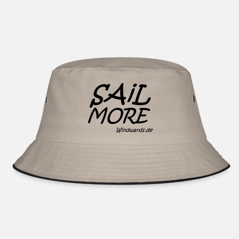 sail more work less motiv Bucket Hat