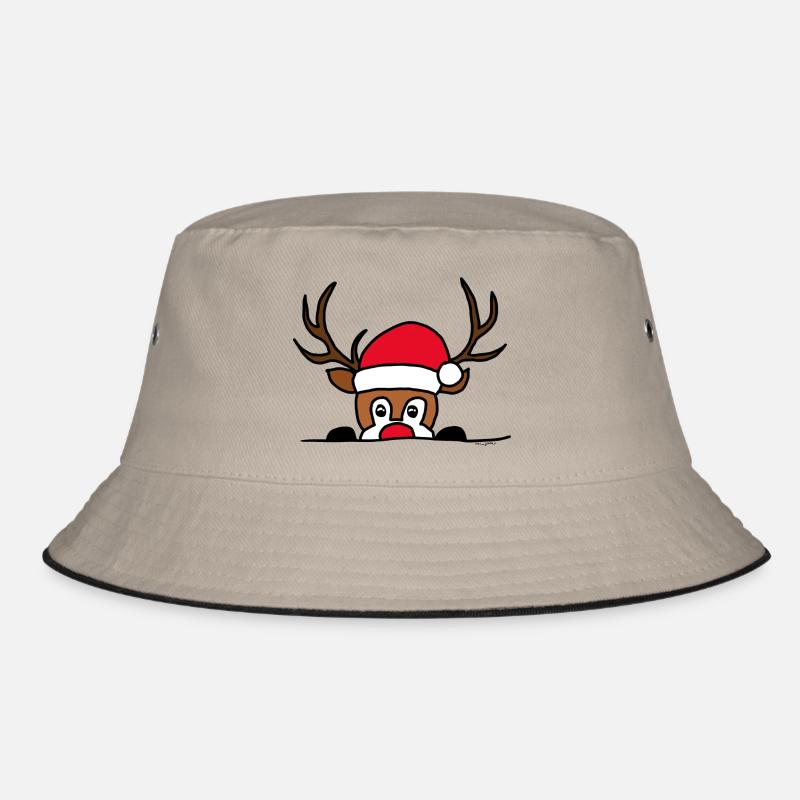 Elch Weihnachten - Bucket Hat - Khaki/Schwarz