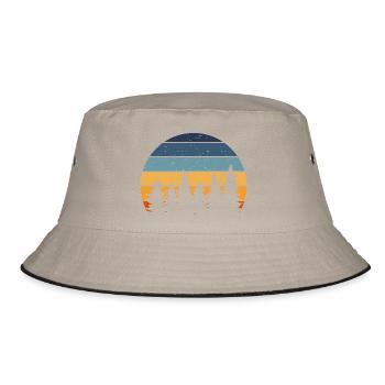 Forest Nature Retro Tree - Bucket Hat - khaki/black - Front