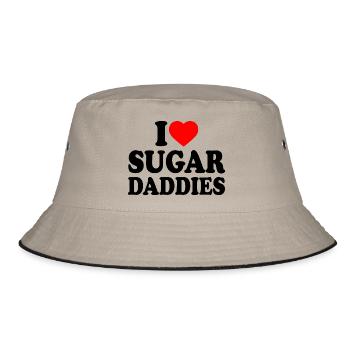 i love sugar daddies - Bucket Hat - khaki/black - Front