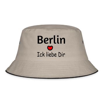 Berlin Ich liebe Dir - Bucket Hat - Khaki/Schwarz - Vorne