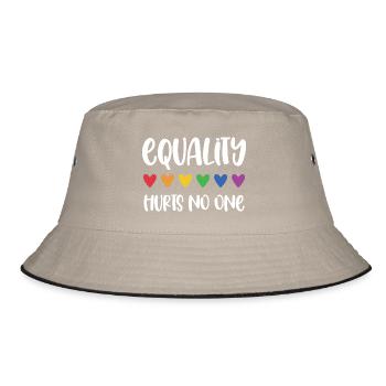 LGBT Pride Month - Equality Hurts No One - Bucket Hat - khaki/black - Front