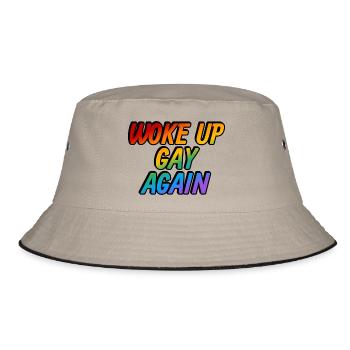 Woke up gay again - Bucket Hat - khaki/black - Front
