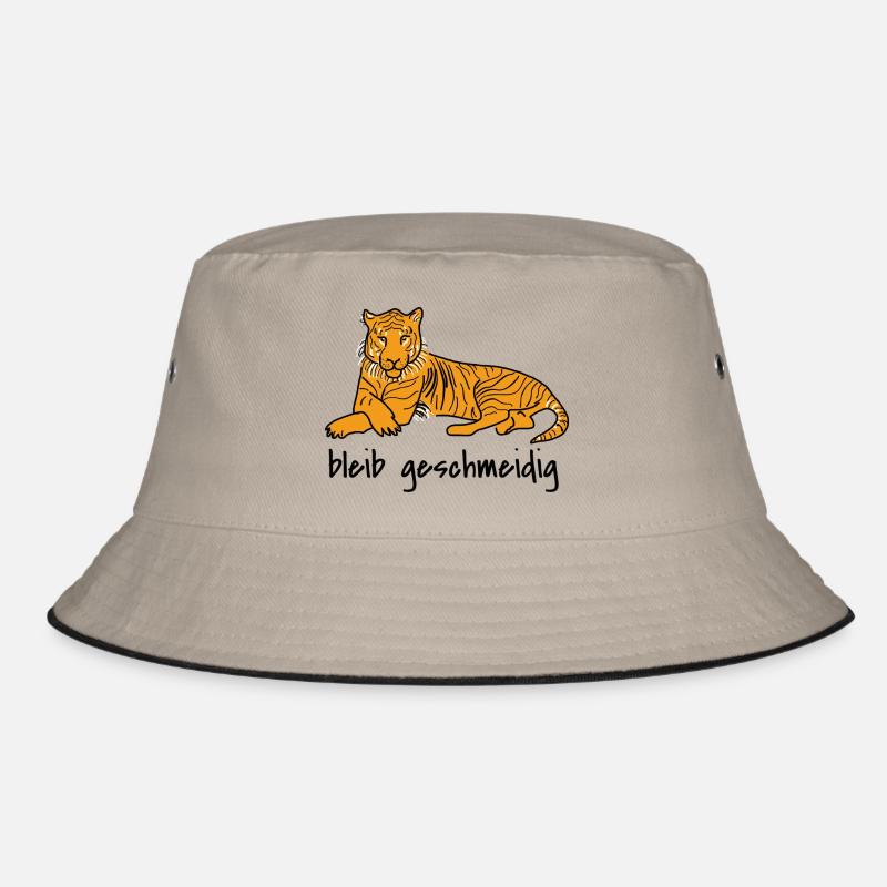 Geschmeidiger Tiger - Calm down - Bucket Hat - Khaki/Schwarz
