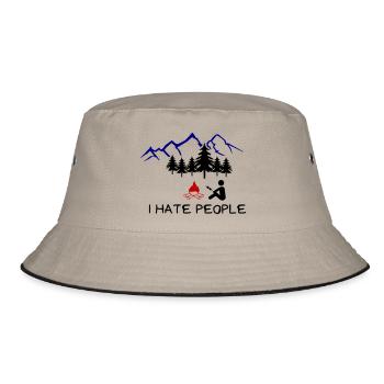 i hate people 002 - Bucket Hat - Khaki/Schwarz - Vorne
