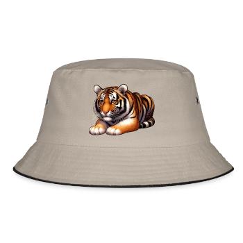 Tête De Felin Tigre, Roi De La Jungle! - Bob - kaki/noir - Devant