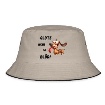 Don't stare so stupidly! Dachshund - Bucket Hat - khaki/black - Front