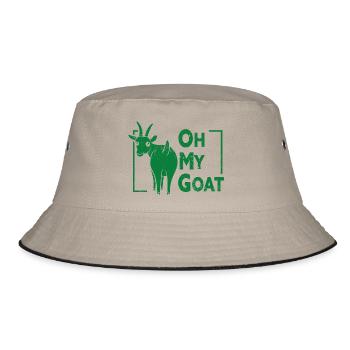 Goat - Buck - Goat - Farm - Zoo - Holiday - Bucket Hat - khaki/black - Front